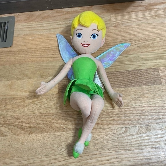 Disney Store Tinkerbell Plush Doll Stuffed Sitting Folded Legs Parks World Land - Picture 2 of 6